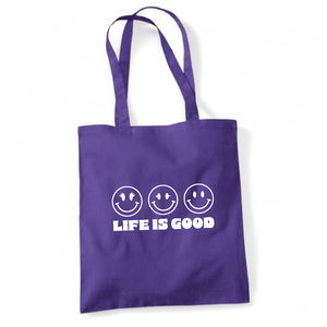 Smileys Life is Good Shoulder Tote Bag