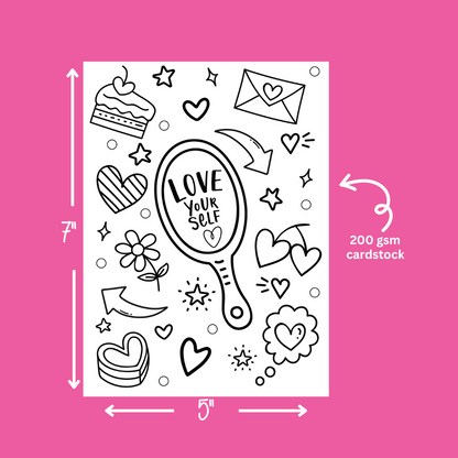 Love Yourself Colouring Sheets Pk of 4