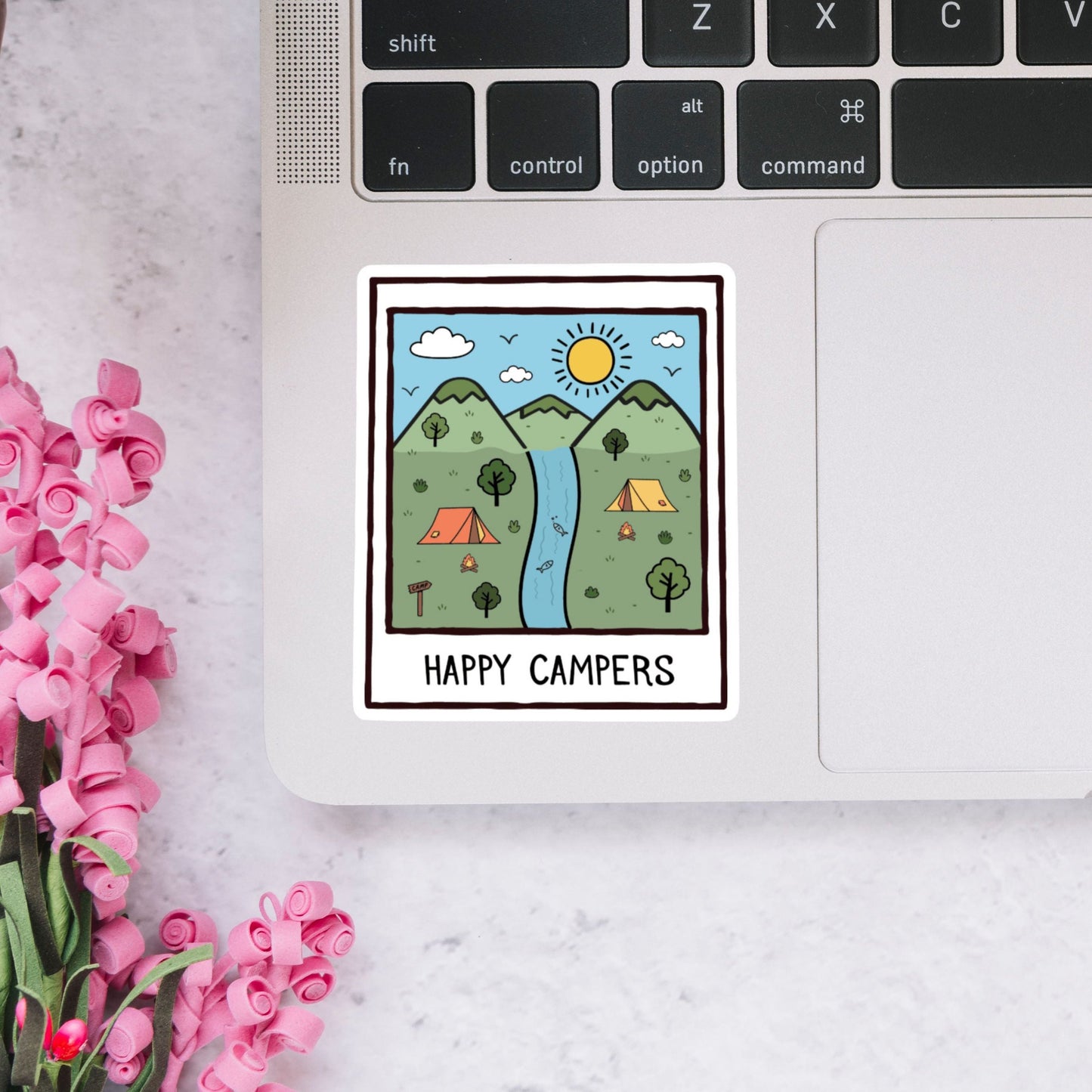 Happy Campers Doodle Sticker