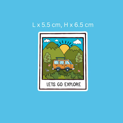 Lets Go Explore Doodle Sticker