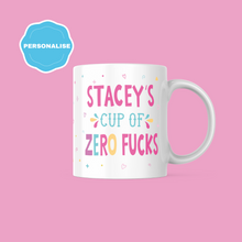 Load image into Gallery viewer, Cup of Zero Fucks (Personalised)Mug
