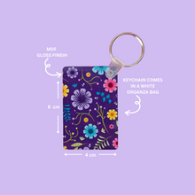 Load image into Gallery viewer, Vibrant Blooms Purple Floral Keychain
