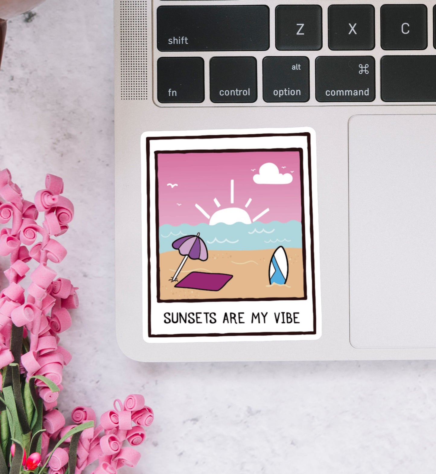 Sunsets Are My Vibe Doodle Sticker