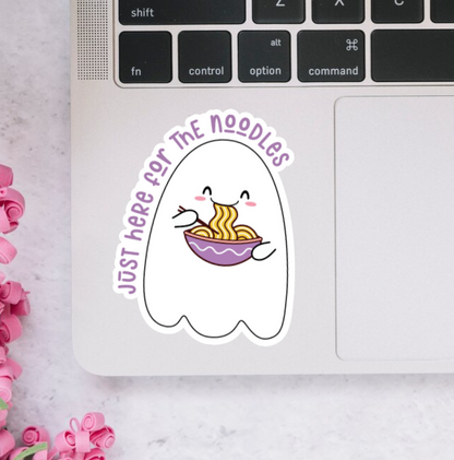Just Here For The Noodles Ghostie Sticker