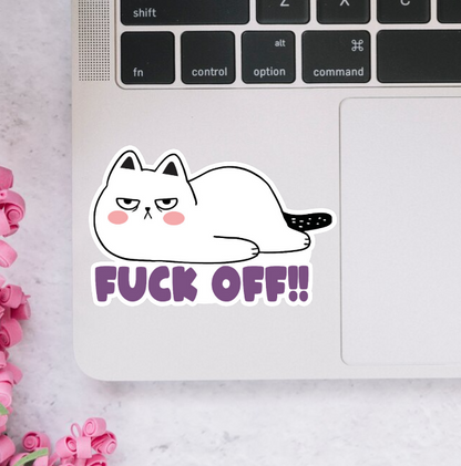 FUCK OFF! Cat Sticker