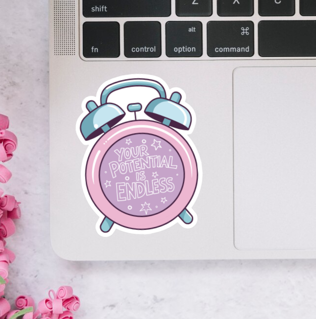 Your Potential Is Endless Alarm Clock Sticker