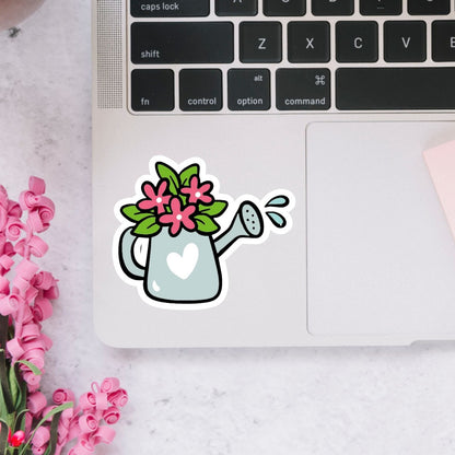 Watering Can Flowers Sticker