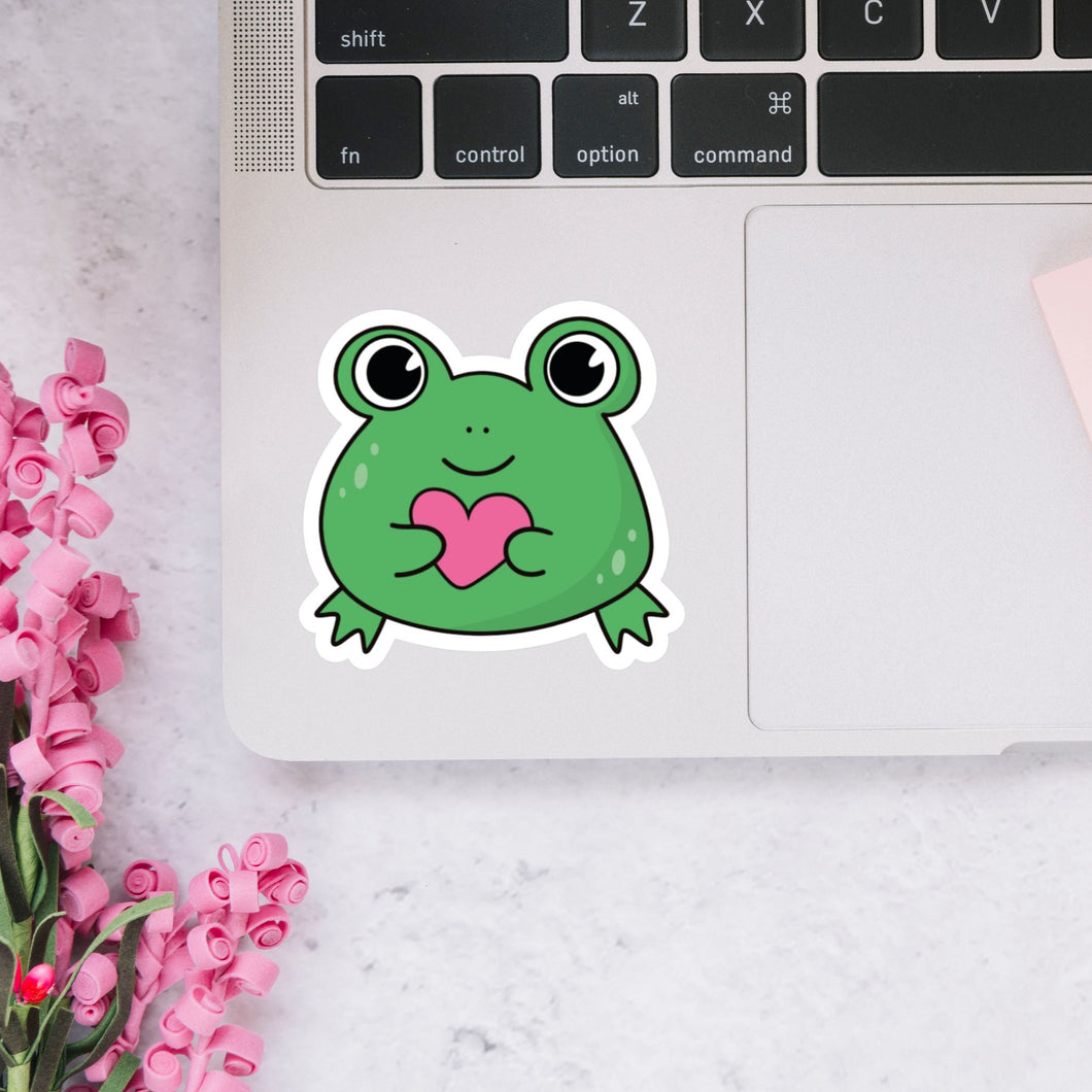 Cute Frog Heart Sticker