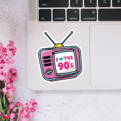 I Love The 90s TV Retro Sticker