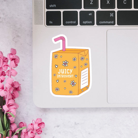 Juicy Introvert Carton Sticker