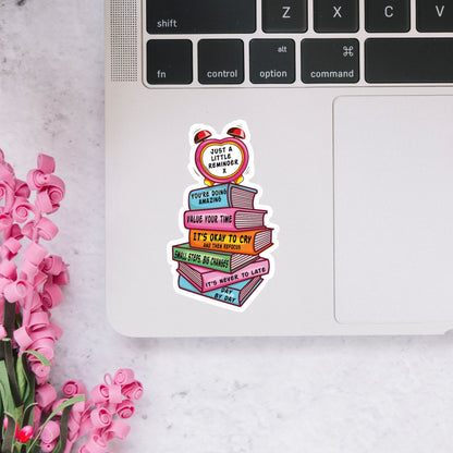 Books of Self Care Reminders Sticker