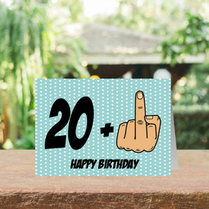 Funny 21st Middle Finger birthday Card 